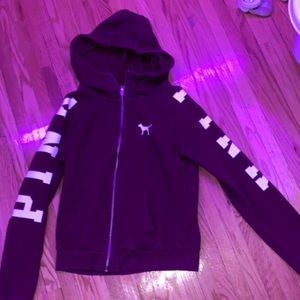 VS Pink zip up sweater